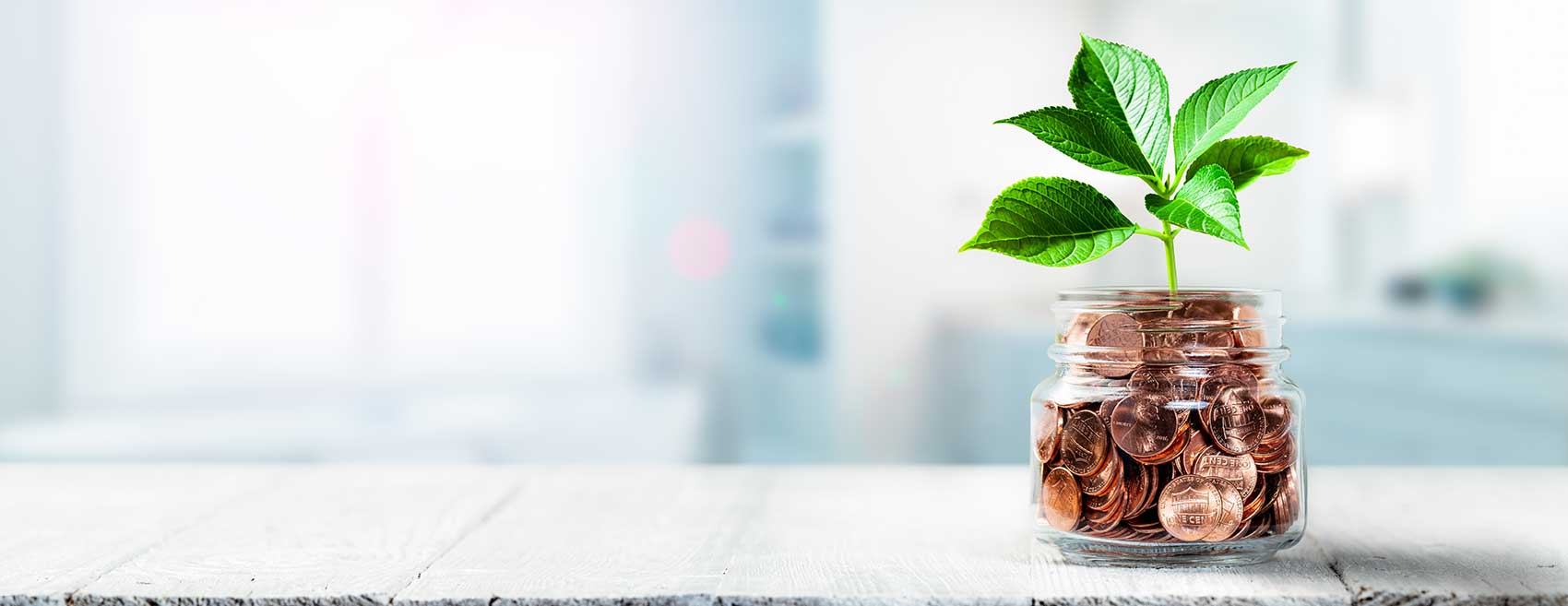 Pennies in a jar background